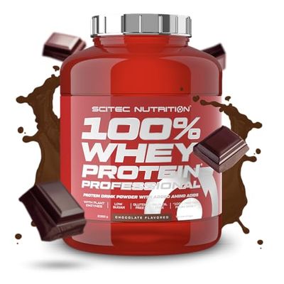 Scitec Nutrition 100% Whey Protein Professional - Amélioré avec des acides aminés supplémentaires et des enzymes digestives - Sans gluten - Sans huile de palme, 2.35 kg, Chocolat