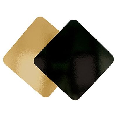 Dubbelsidig konditorikarton (guld/svart) 20 x 20 cm guld/svart kartong – 50 un.