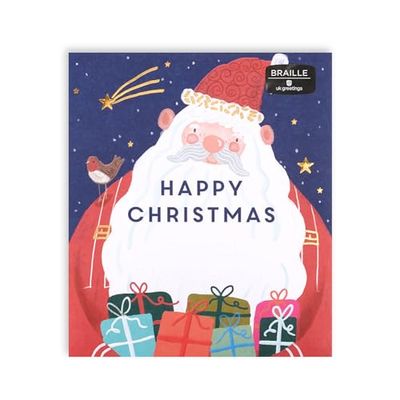 UK Greetings Kerstkaart voor hem/haar/vriend - Braille Santa Design