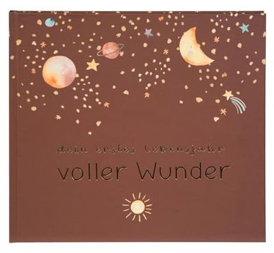 goldbuch 50 496 Journal de bébé avec 100 pages illustrées, couverture en relief doré et ciel de nuit, environ 24,5 x 22,5 x 3,5 cm