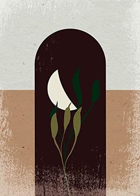 Komar Quadro da parete Silence Half Moon – Dimensioni: 50 x 70 cm – Poster stampa artistica decorazione soggiorno camera da letto