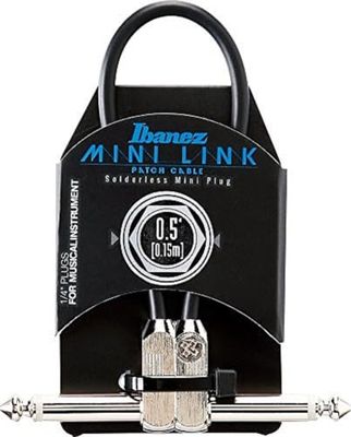Ibanez PA0105 Câble de patch avec 2 jacks coudés, 0.15m