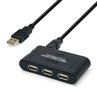 WAYTEX 28504 USB 2.0-hubb 3 portar självförsörjande USB-A för 1 PC eller 2 PC - 1,00 m kabel medföljer