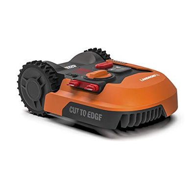 Worx Landroid WR153E 1500 m² grasmaaier / robotmaaier met App-functie en accu, handige accu-grasmaaier voor gras maaien van grote tuinen, een kleine robot als elektrische maaier (draadloos en oranje)
