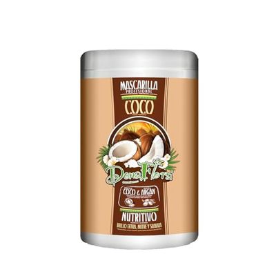 DONA FLORA - Maschera Nutriente al Cocco e Argan | Nutrizione Profonda | Idratazione Intensa | Riparazione Danni | Protezione Capelli | Formula Naturale -1000ml
