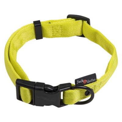 JACK AND VANILLA, Collar para Perro, Modelo Comfort Tube Nylon, Color Amarillo, Tamaño 12 mm x 16-24 cm