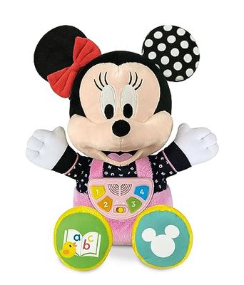 Clementoni Baby Minnie Prime verhalen, verhalenverteller, Disney-verhalenverteller, interactief pluche dier kinderen 12 maanden, elektronische leerling, Italiaanse spreker, 100% wasbaar, kleur, 17852