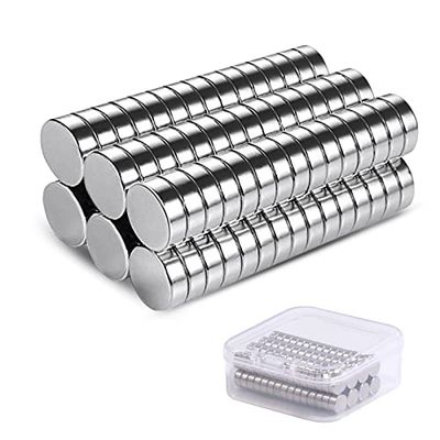 Vinabo 60 stuks kleine koelkastmagneten, 6 mm x 3 mm, neodymium, mini, krachtige metalen punaise voor koelkast, foto's, knutselen, kaart, whiteboard, kalender