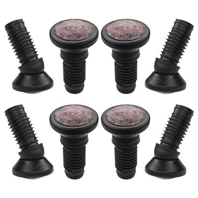 cyclingcolors 8x Piedi Sedia Regolabile con Base in Feltro Inox Inclinazione di 20° Tappo Plastica Piedino Piede Tondo Tubi Mobili Nero, 25/16mm