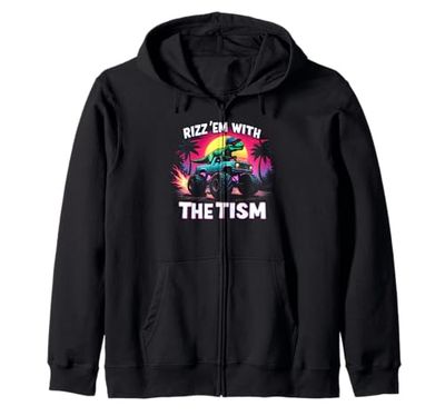 Rizz 'Em with the TISM Funny Dino Asperger Autism Awareness Felpa con Cappuccio