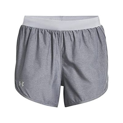 Under Armour Fly By 2.0 Short, Pantaloncini Donna, Acciaio Completamente Erica/Acciaio/Riflettente, XS