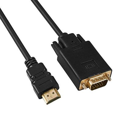 PremiumCord HDMI naar VGA-kabel met converter, resolutie Full HD 1080p 60Hz, vergulde aansluitingen, kleur zwart, kabellengte 2m