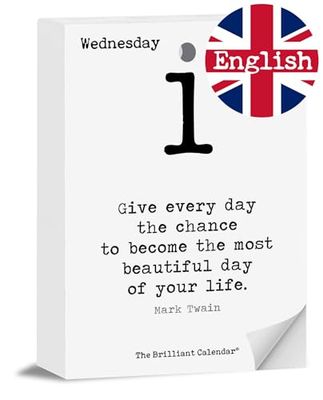The Brilliant Calendar 2025 Refill. La Ricarica del Calendario Geniale in inglese 10 x 14 cm. Il Primo e L’Originale. Ogni giorno Frasi in inglese. Idea Regalo Scuola e Amici. Confezione Regalo