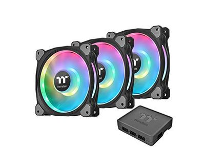 Thermaltake CL-F078-PL14SW-A Riing Duo 14 RGB Radiator Fan/set van 3 / Dual Riing LED/behuizing ventilator,Zwart