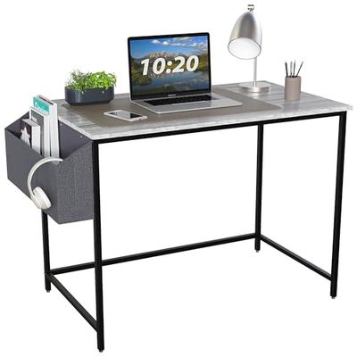 Vida Designs Brooklyn 120 cm groot computerbureau met opslag thuiskantoor schrijfbureau moderne industriële stijl pc-tafel (grijs)