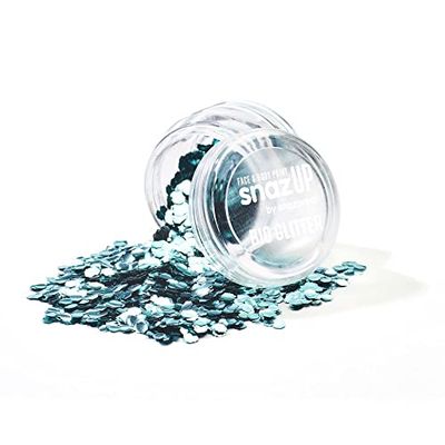 Snazaroo Bio Glitter Face and Body Paint, Biodegradable Chunky Gliter, Sky Blue Colour, 3g