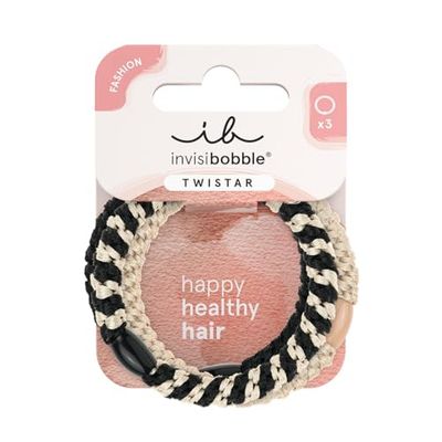 invisibobble Twistar Classical Braids I Accessoire de cheveux stylé et respectueux des cheveux | 3 pièces