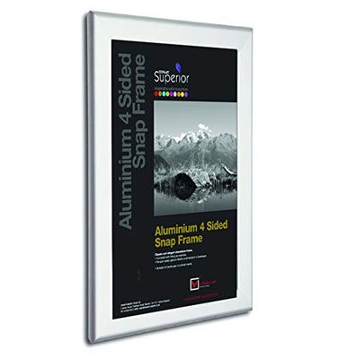 Stewart Superior Cadre photo en aluminium 4 faces avec chargement frontal Argenté Format A2 32 mm