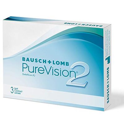 PureVision 2 HD Lenti a Contatto Correttive Mensili, 3 Lenti, BC 8.6 mm, DIA 14 mm, -9.0 Diopt