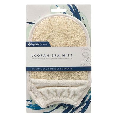 Luva esfoliante de lufa orgânica egípcia da marca Hydrea London