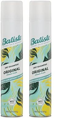 Batiste Dry Shampoo Original 350ml, Fresh & Clean Fragrance, No Rinse Spray to Refresh Hair in Between Washes (Pack of 2)