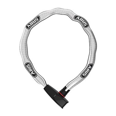 ABUS Kedjelås Kedja 6806K - lätt cykel härdat stål med rör tyg mode fyrkantig säkerhet nivå 6 85 cm grå reflekterande
