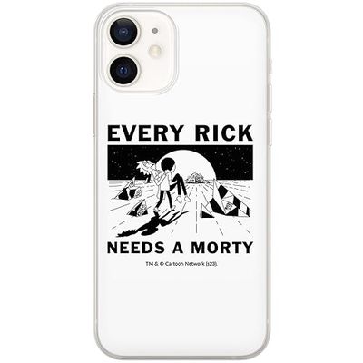 ERT GROUP Funda para teléfono móvil iPhone 12 Mini Original y con Licencia Oficial de Rick and Morty con diseño Rick & Morty 045 Adaptada a la Forma del teléfono móvil, Funda Hecha de TPU