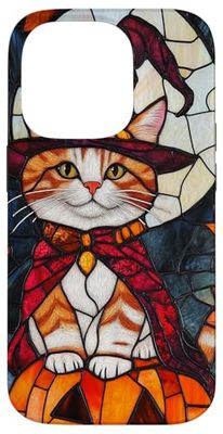 Calico Cat Halloween Pumpkin Witch Hat Case for iPhone 14 Pro
