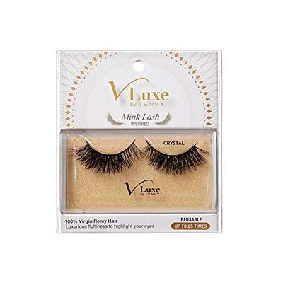 I-ENVY V Luxe Remy Hair Minklash/Pestaña Inspired Crystal (Vlef02), Pelaje de visón, Negro, (1 Pack)