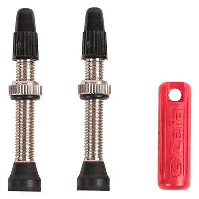 ZEFAL Tubeless Valves Pair, Silver/Black, 45mm