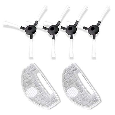 Dana Trading Pièces de rechange PUCRC25 et PUCRC26B - (4) brosses latérales rotatives (2) filtres pour poubelle - Pièces de rechange et kit d'accessoires pour aspirateur robot