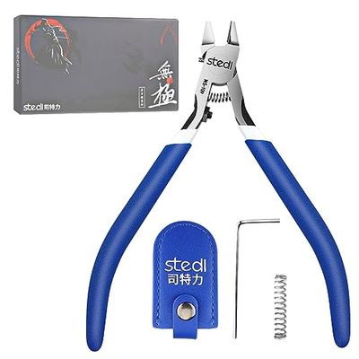 stedi Pince Coupante Precision de modélisme de 12,7 cm, avec lame ultra-fine et boîtier de lame en plastique pour réparation de modèles en plastique Gundam et fixation, bleu