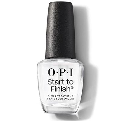 OPI Nail Polish, Start To Finish 3in1 Trattamento Unghie Base Coat & Top Coat Con Formula Vegana, Vi