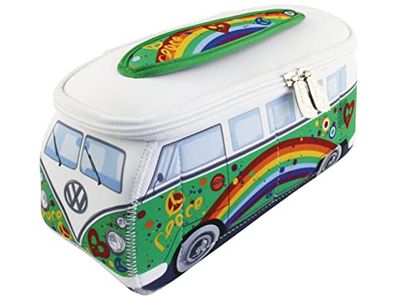 BRISA VW Collection - Volkswagen Beauty-case da viaggio in Neoprene, porta oggetti con manico, Campervan Bus T1 design (Piccolo 23 x 11 x 8 cm)