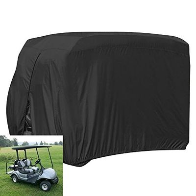 FLYMEI Impermeable Polvo Prevención para Carro de Golf para 4 Pasajeros EZ GO Club Car Yamaha carros de Golf Gris Topo (tamaño L), Negro