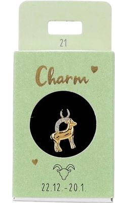 Depesche-Lettere 11834-021 Charm Capricorno, Ciondolo Placcato Oro per collane, bracciali e Orecchini, Ideale Come Piccolo Regalo, Multicolore, Normal