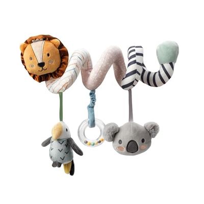Nuby- Animal Adventures Actividad Espiral – Cochecito Interactivo con Juguetes sensoriales | Adecuado Desde el Nacimiento, Color Aventuras, Talla única (New VALMAR BVBA 89075)