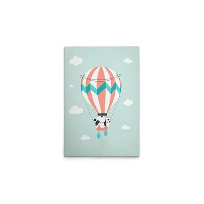 A.S. Création DD132527 - Stampa su tela con mongolfiera per cameretta dei bambini, motivo: panda – in verde, bianco, 50 x 75 cm