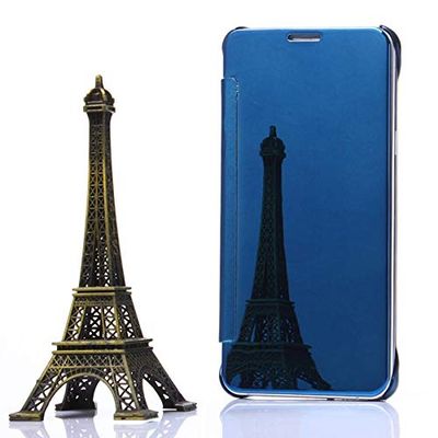 Carcasa de telefono Estuche de Cuero con Tapa Horizontal de Espejo galvanoplastia for Galaxy Note 5 / N920 (Negro) (Color : Baby Blue)