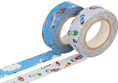 Classiky Set van 2 Masking Tape Washi-motieven, 15 mm x 15 m.