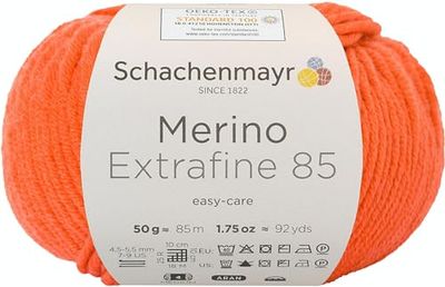 Schachenmayr merino extrafine, 85 9807554, hand knitting yarn, wool, Orange, 10 x 10 x 7 cm