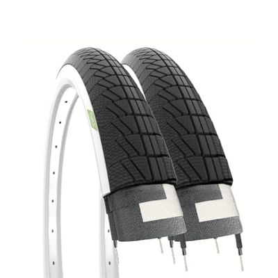 Ecovelo 2 banden 20 x 1,75 (47-406) voor Graziella Citybike | straatbanden wit zwart rubber fiets