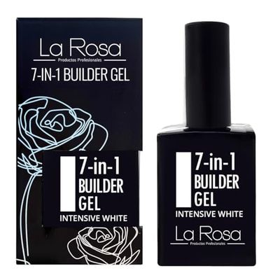 LaRosa GEL COSTRUTTORE per unghie 7-in-1 in Flacone – BUILDER GEL Ricostruzione unghie 15ml - BIANCO INTENSO