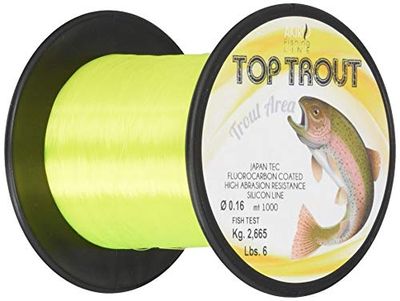 Akiro Top Trout Unisex Adult Fishing Line, unisex adult, AMTOPTRYEL1000.020, yellow neon, 0.2 mm