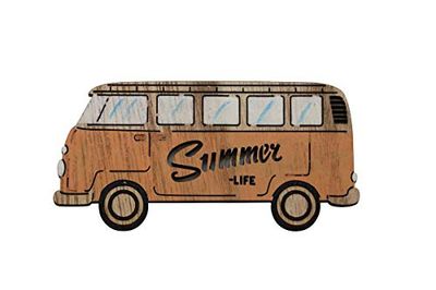 Déco en Bois Bus 10, 5x5cm