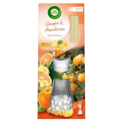 Air Wick Ginger & Mandarin Essential Oils Reeds Diffuser 42ml Lasts up to 6 weeks. Air Freshener.