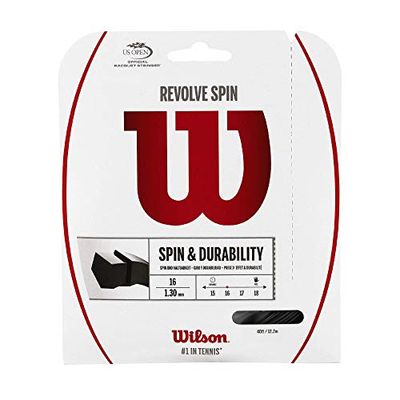 Wilson Revolve Spin Cordagem de ténis, 12,2 m, unissexo, preto, 12,2 m
