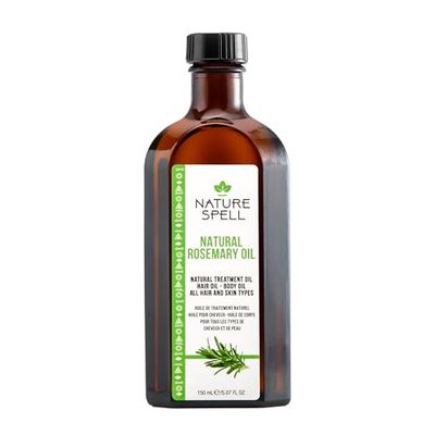 Olio di Rosmarino Nature Spell per Capelli e Pelle 150 ml, Favorisce la Crescita dei Capelli, Trattamento per Capelli Secchi e Danneggiati contro la Caduta, Prodotto nel Regno Unito