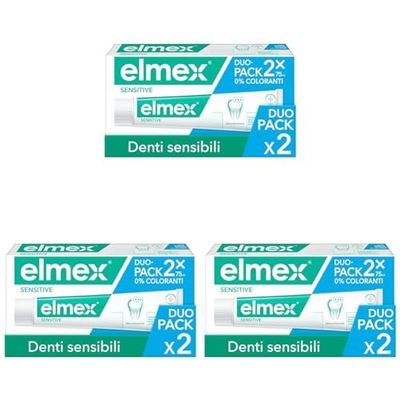 Elmex Dentifricio Sensitive Denti Sensibili, 2 x 75ml (Confezione da 3)