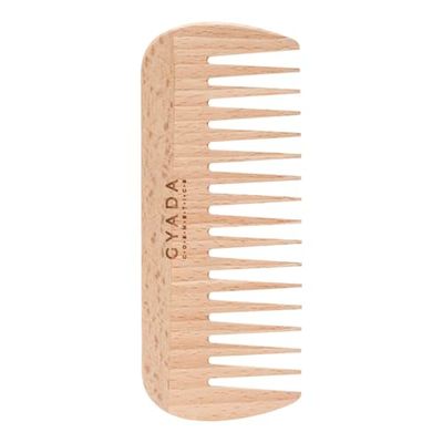 GYADA COSMETICS, Thick and Sparse Comb, Ideal for Detangling Curly and Afro Hair, Antistatic, Does Not Break and Does Not Electrify Hair, Beech Wood